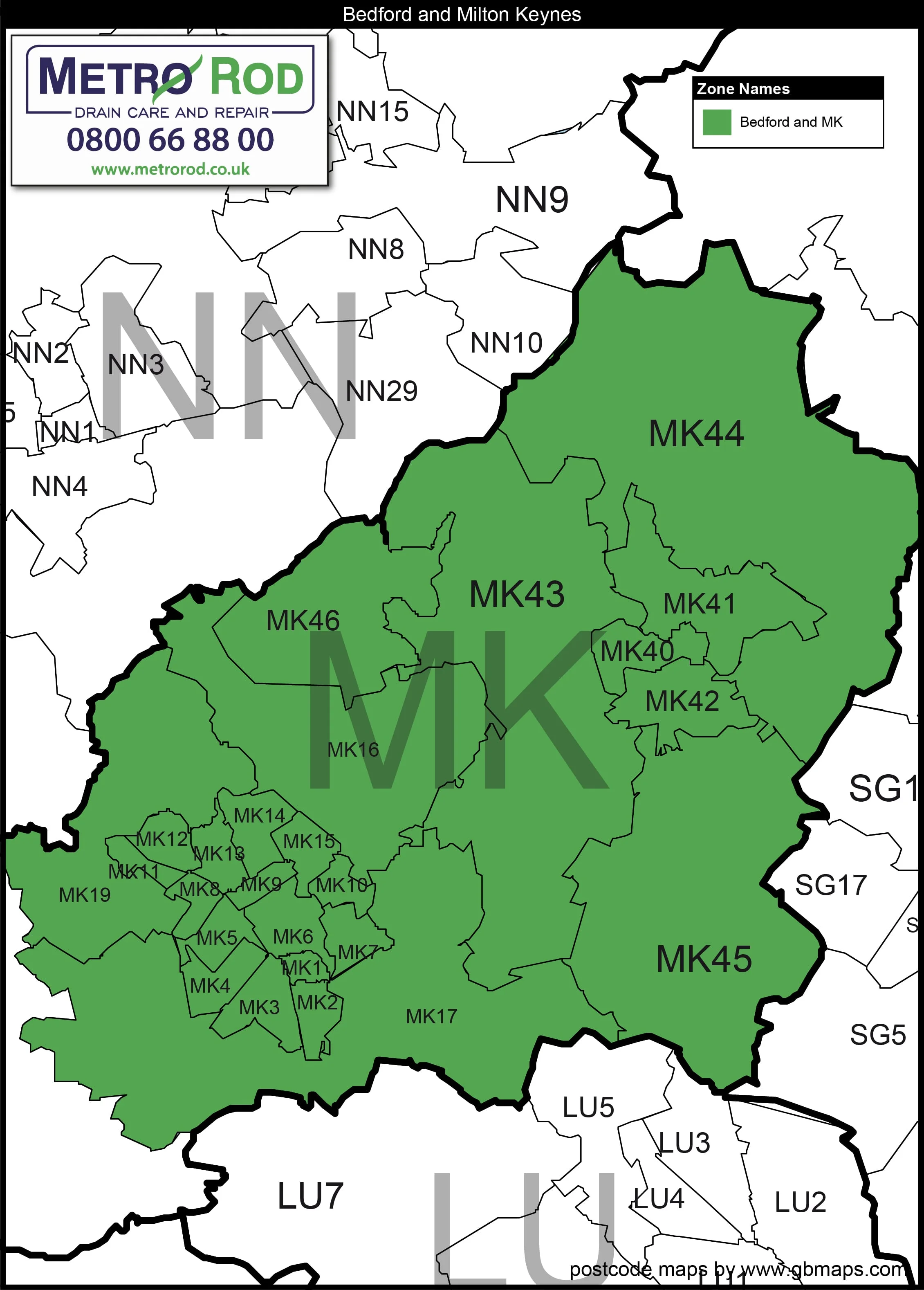 Where we work – metro rod bedford & mk