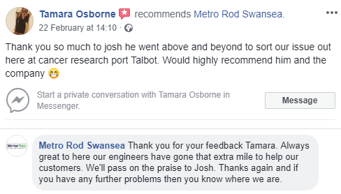 Going above and beyond at metro rod swansea