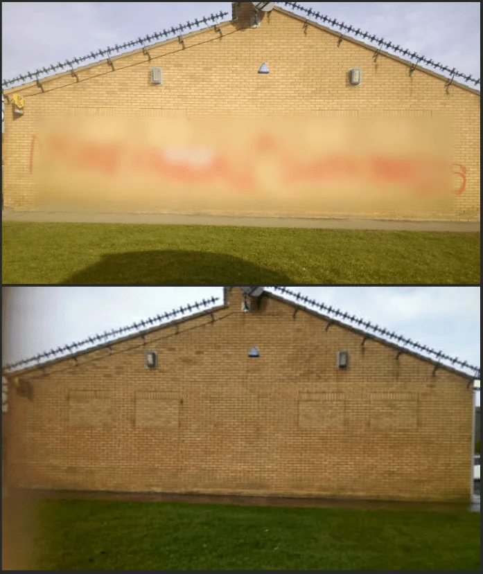 Graffiti removal service carried out by drainage engineers