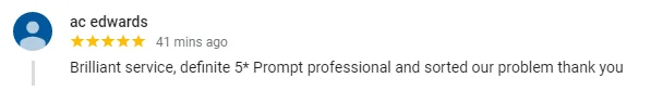 Another 5 star review on google for metro rod swansea