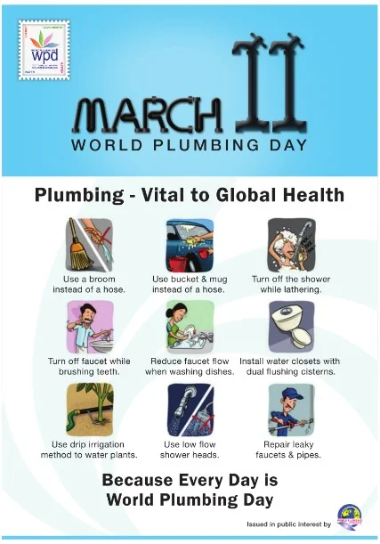 World plumbing day with metro rod reading