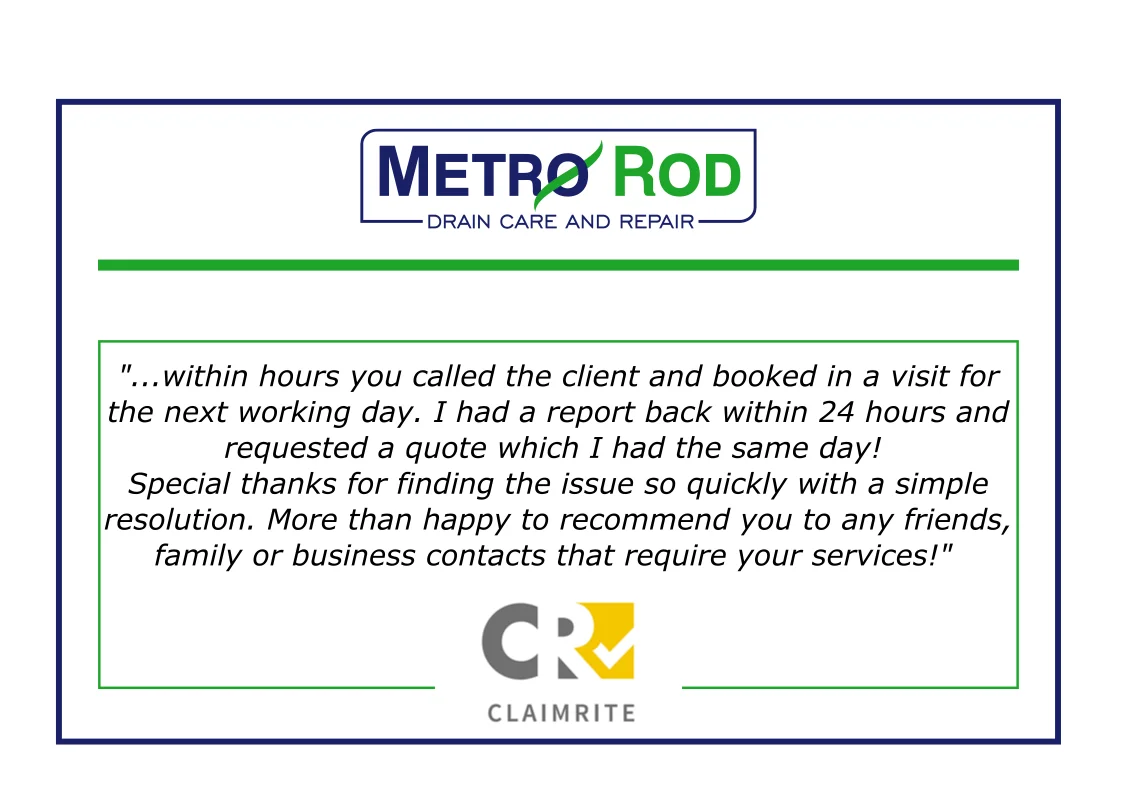 Special thanks for our team at metro rod swansea