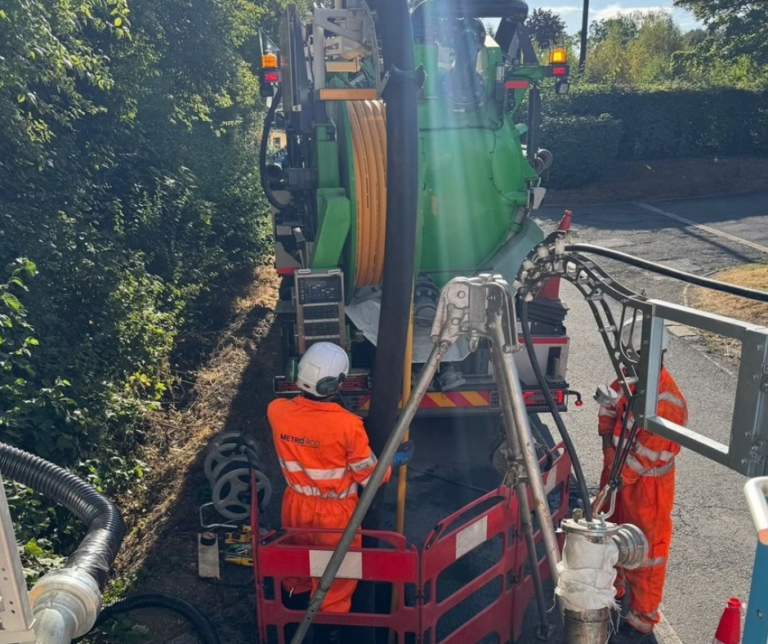 Recycler and field crews supporting cleaning, preparation and sewer access