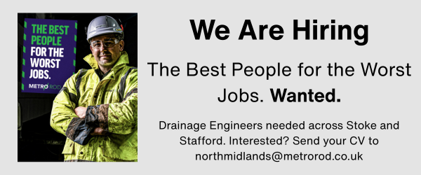Metro Rod North Midlands Recruitment Banner - we are hiring drainage engineers across North Midlands.
