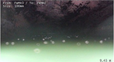 CCTV drain survey showing standing wastewater in Bury St Edmunds