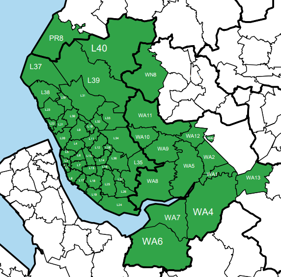 Mersey Postcode Map