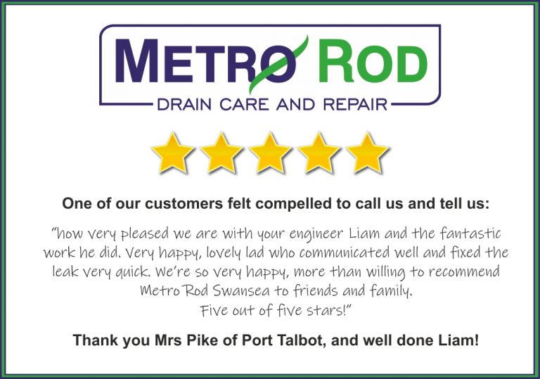 Swansea Metro Rod Blocked Drains 5 Star Review 