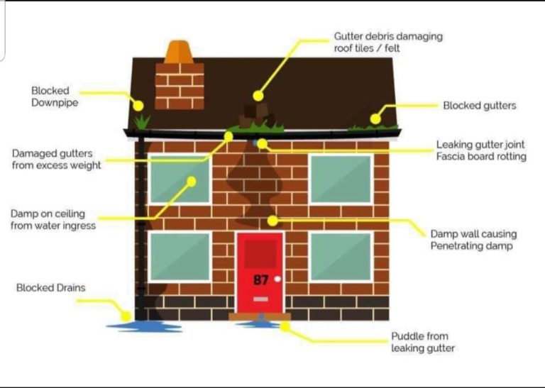 Gutter Cleaning House Graphic