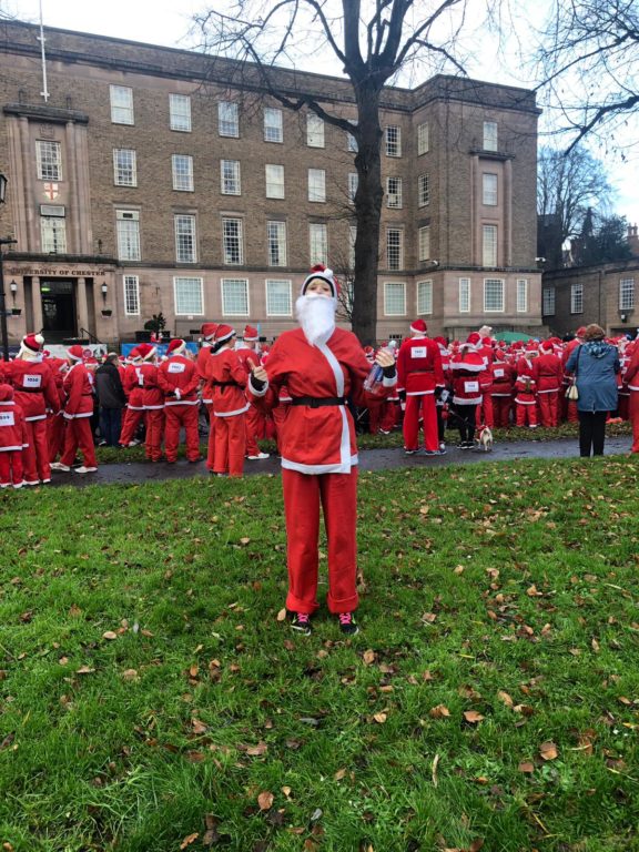 Look at all those Santas! Our Marketing Manager, Eleri, at the start line ready for the 8th annual Chester Santa Dash