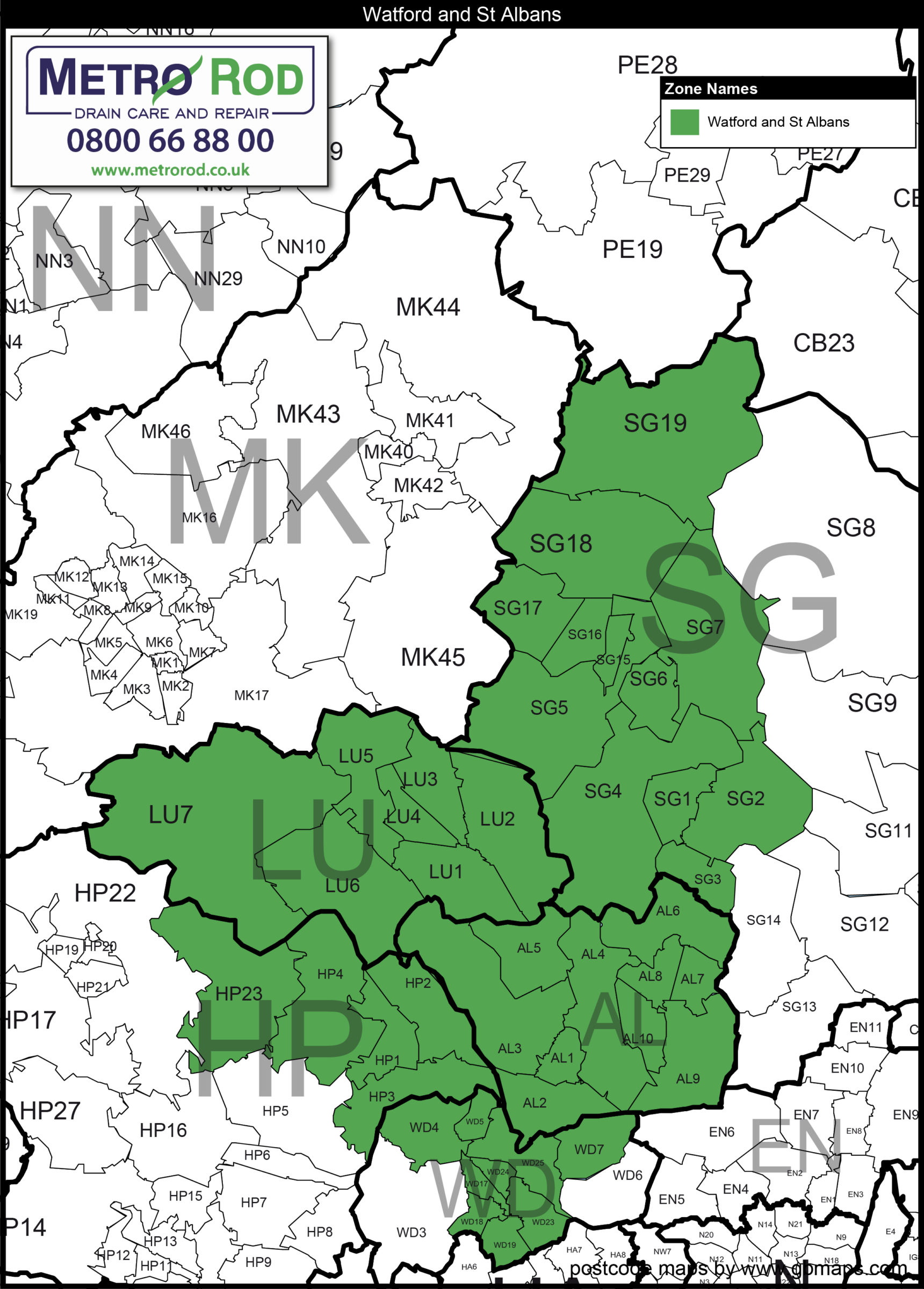 Blocked Drains Luton and Watfrd 24/7 Service Metro Rod