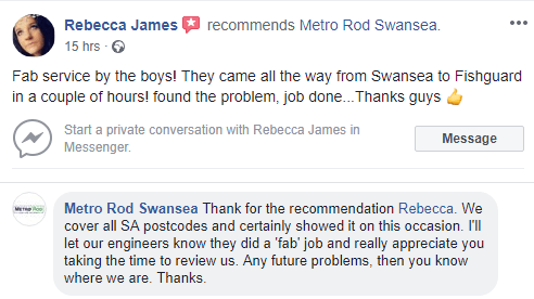 Feedback Recommended Recommendation Metro Rod Swansea Pembroke Drain Blockages Repairs Toilet Drainage Experts