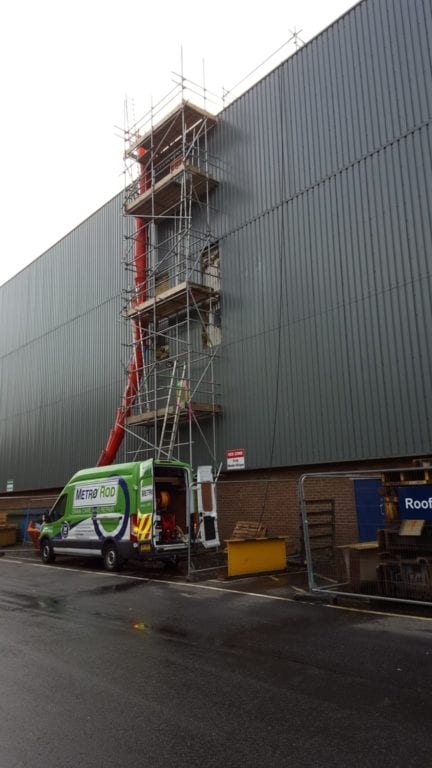 Working at Height Storm Gareth Metro Rod Swansea Blocked Drains Drainage Blockages