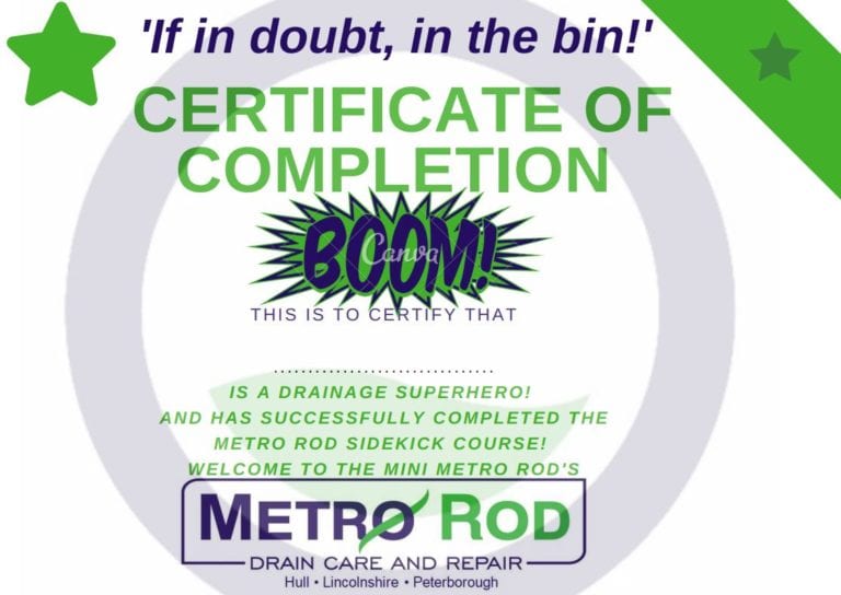 Drainage Completion Certifiacte