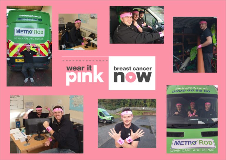 Wear It Pink Day #wearitpink Breast Cancer Month Swansea Metro Rod Carmarthen Neath POrt Talbot Charity Blocked Drains