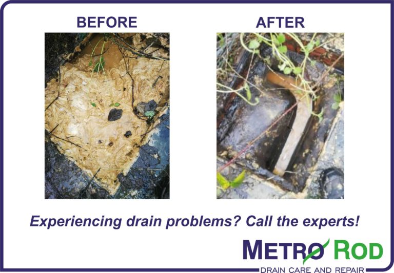 Before After MEtro Rod Swansea 2020 Blocked Drains Toilet Carmarthen Llanelli Neath Port Talbot Pembroke