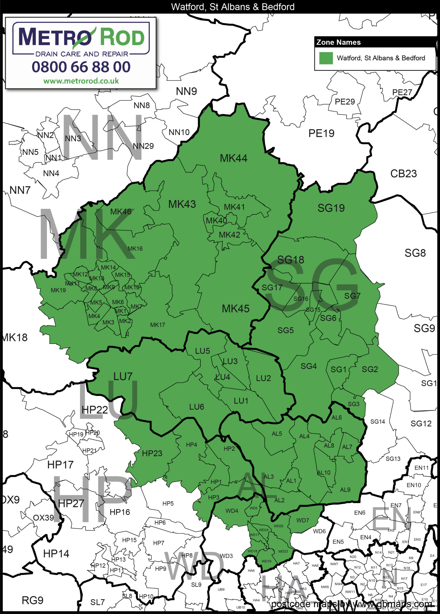 METRO ROD BEDFORD, LUTON, WATFORD & MK WE'VE GOT THE KNOWLEDGE