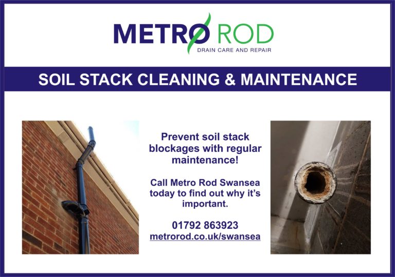 Soil stack maintenance cleaning Metro Rod Swansea Llanelli Carmarthen Neath Port Talbot Blocked Drains Pembroke Commercial Drainage Experts CCTV Survey